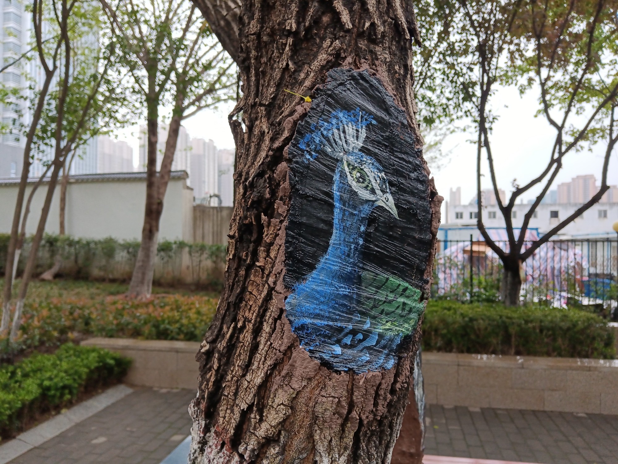 西安经开TG体育区：“树画”为城市增添一抹“萌趣”(图3)